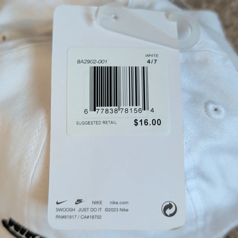 NWT Kid's/Child Youth Club Cap - White